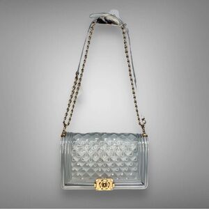 Jelly Bag Purse Clear Quilted Crossbody Chain Strap